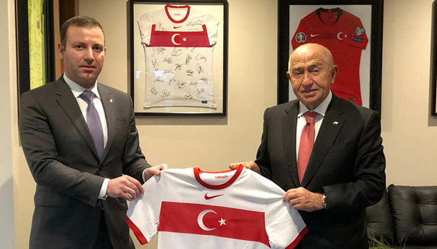 Azerbaycan Futbol Federasyonu Genel Sekreteri, TFF Başkanı Nihat Özdemiri ziyaret etti