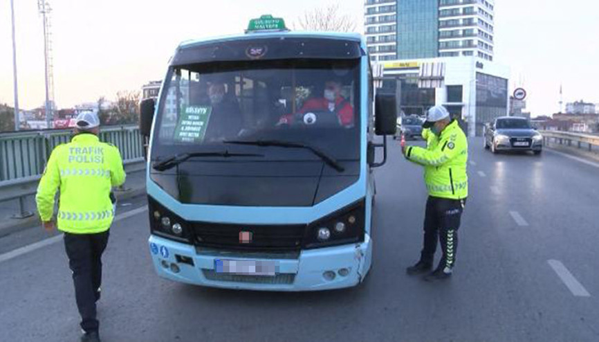 Maltepede toplu taşıma araçlarında koronavirüs denetimi