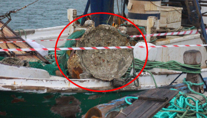 Son dakika...Balıkçıların ağına takıldı Birinci Dünya Savaşından kalma olduğu düşünülüyor