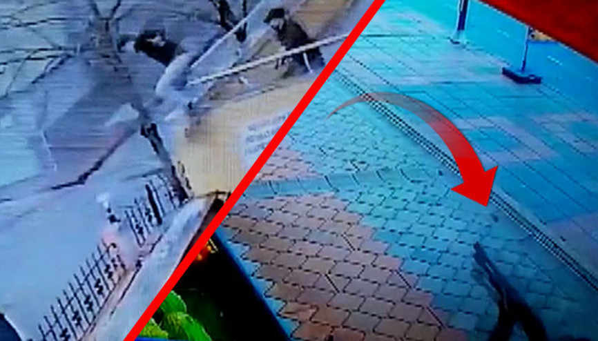 Çorluda güvenlik kameralarına yansıyan silahlı kavga