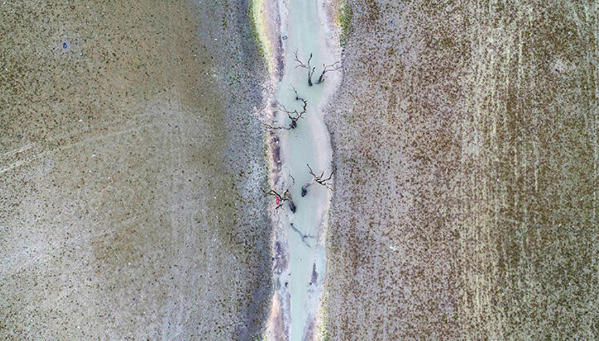 Sazlıdere Barajı’nda korkutan manzara Havadan böyle görüntülendi Sazlıdere Barajı’nda korkutan manzara Havadan böyle görüntülendi