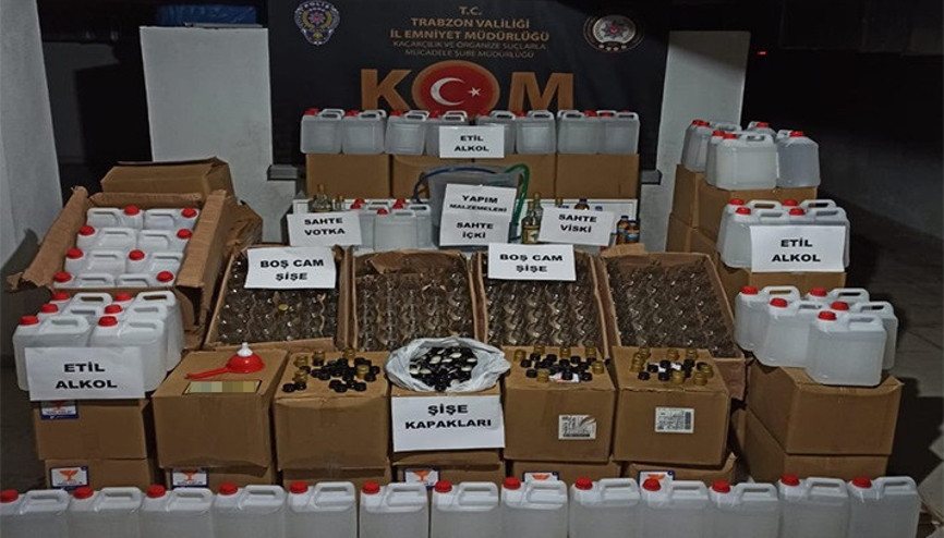Trabzon’da sahte alkol operasyonu
