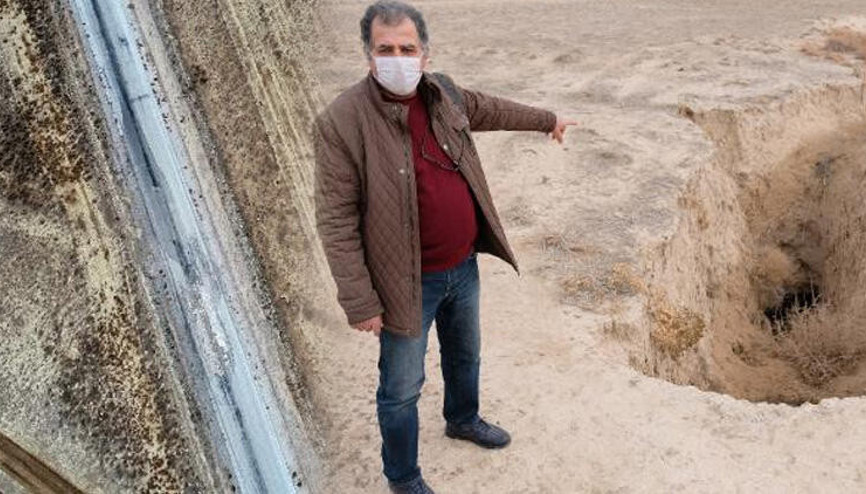 Konyada 630 metre çapında obruk tespit edildi