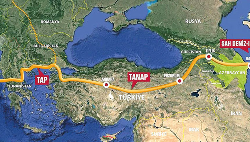 TANAP üzerinden Avrupa’ya ilk gaz