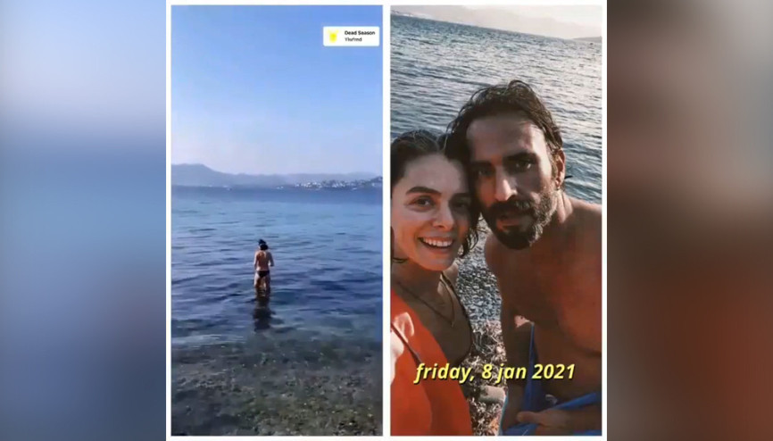 Özge Özpirinçci-Burak Yamantürk ocak ayında denize girdi