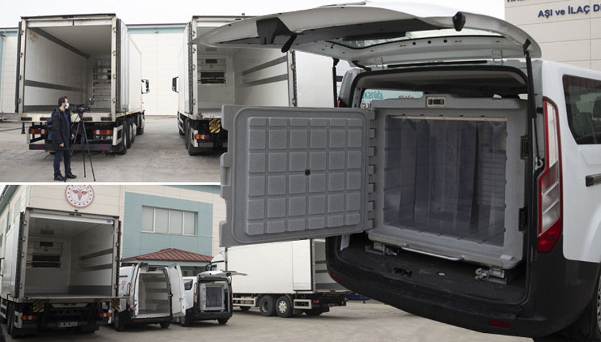 Aşıların dağıtımı böyle yapılacak Özel tasarlanmış araçlar basına tanıtıldı