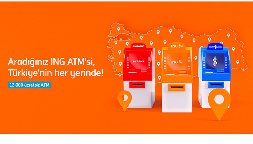 ING’liler Türkiye genelinde 12 bin ATM’yi ücretsiz kullanabilecek