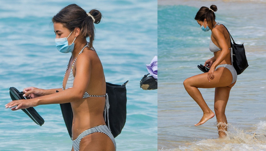 Denizde bile maskeli