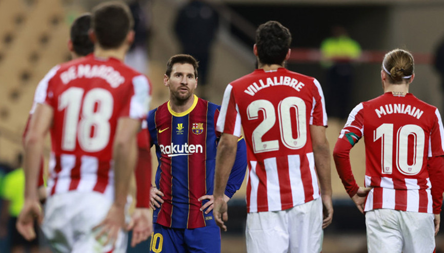 İspanya Süper Kupasını Athletic Bilbao kazandı Messi ilk kez kırmızı kart gördü