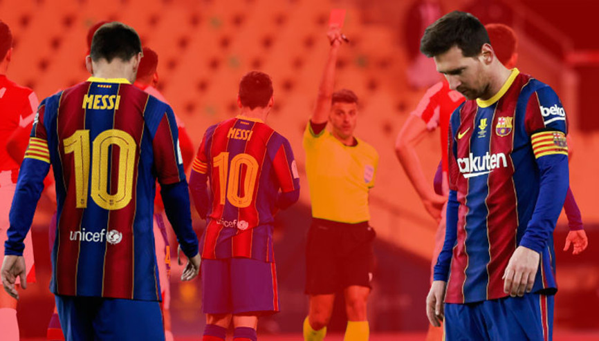 Lionel Messiden tarihe geçen kırmızı kart Rakibine yumruk attı ve...