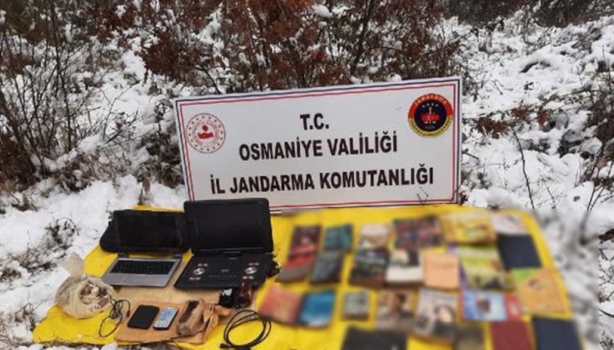 Osmaniye’de, PKK sığınağında patlayıcı ve örgütsel doküman ele geçti