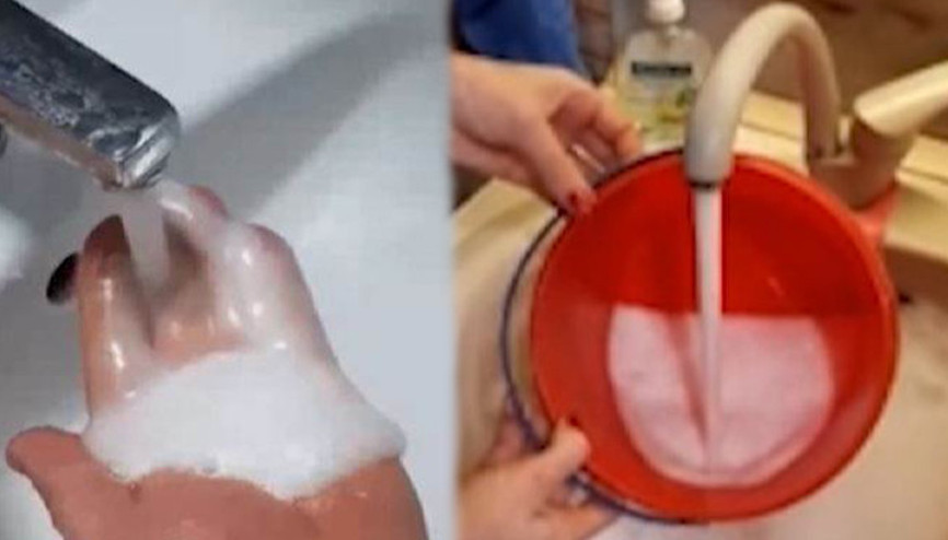 Ukraynada musluklardan deterjan aktı