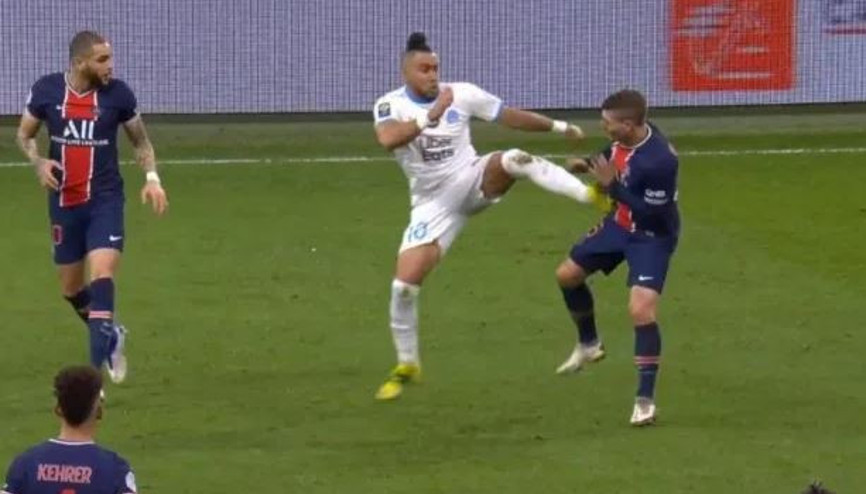 PSG - Marsilya maçında Dimitri Payetten tepki çeken faul