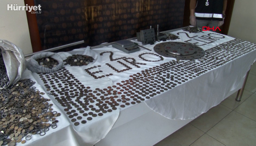 Esenyurtta sahte madeni euro basan darphaneye baskın