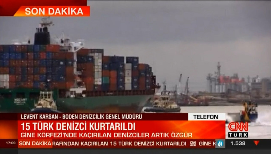 Nijerya açıklarında kaçırılan 15 Türk denizci kurtarıldı