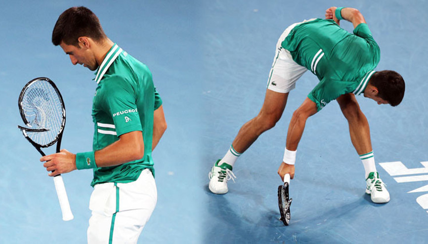 Novak Djokovic çıldırdı Raketini paramparça etti ve devamında yarı finale yükseldi Novak Djokovic çıldırdı Raketini paramparça etti ve devamında yarı finale yükseldi