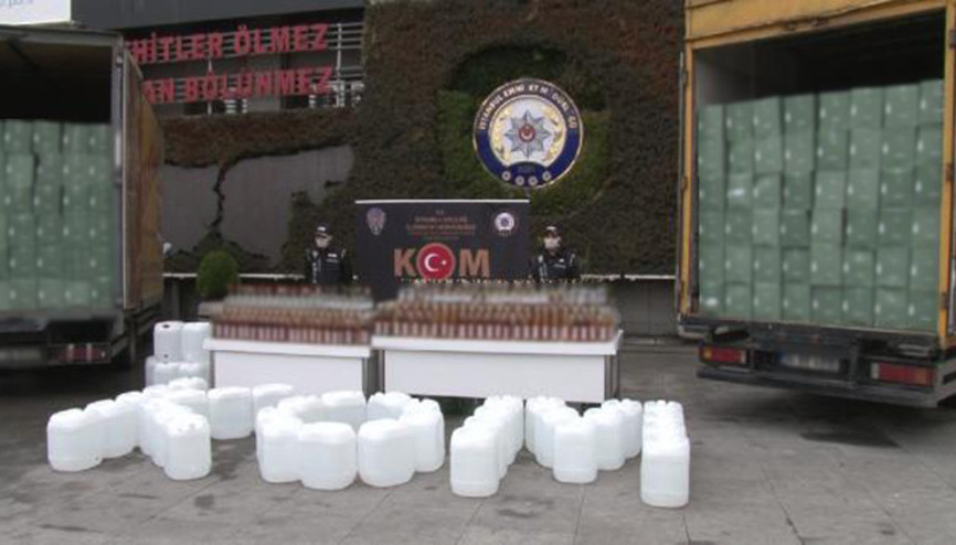 Arnavutköy ve Bağcılarda sahte içki operasyonu kamerada