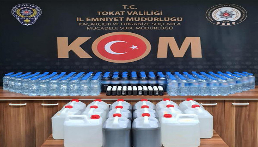 Tokatta sahte içki operasyonunda 8 gözaltı
