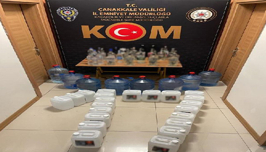 Çanakkalede sahte içki operasyonu: 1 gözaltı