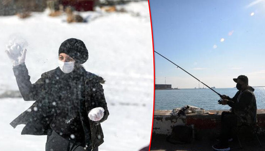 Toroslarda kar, sahillerde güneş keyfi yaşanıyor