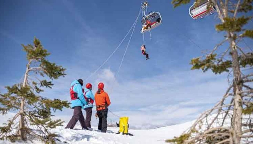 Yıldız Dağı Kayak Merkezinde kurtarma tatbikatı
