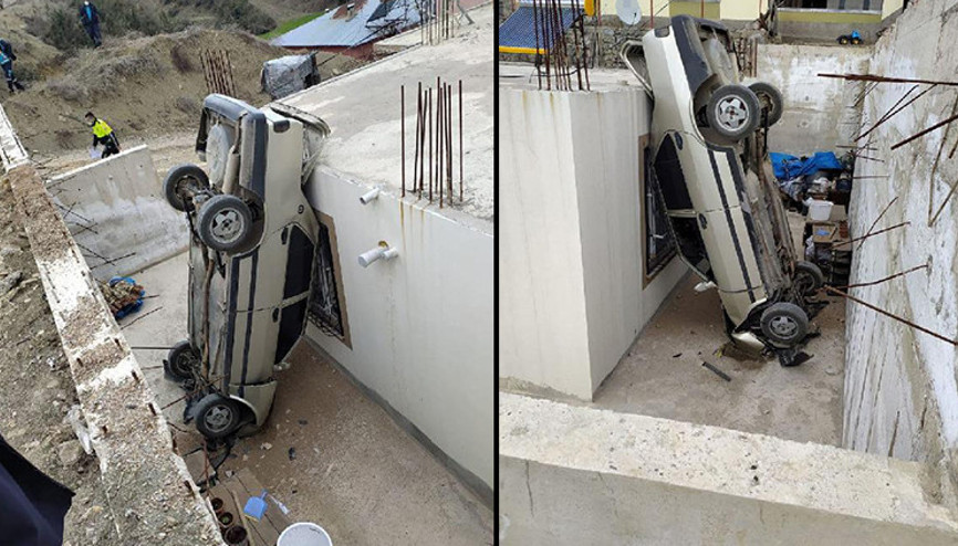 Vitesleri karıştırınca otomobiliyle bahçeye uçtu