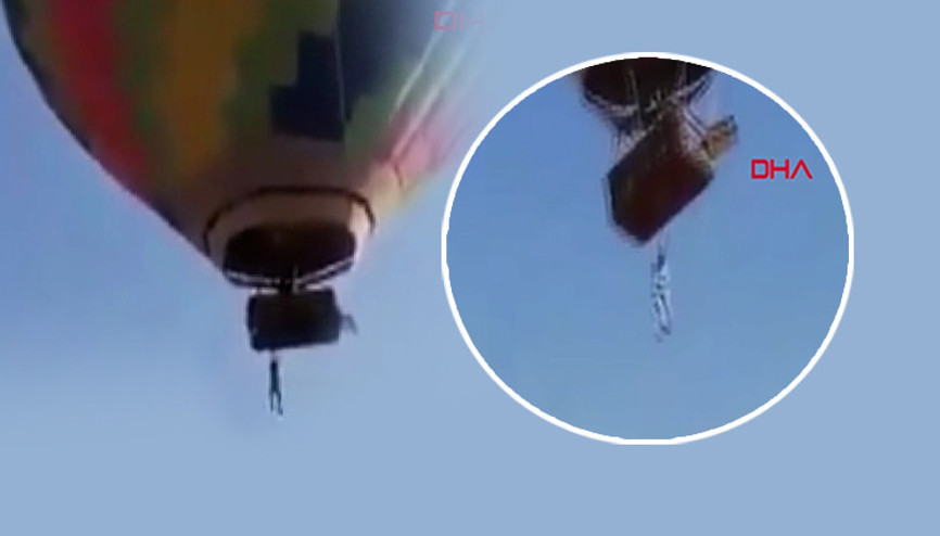 Meksikada sıcak hava balonu turundaki korku dolu anlar kamerada