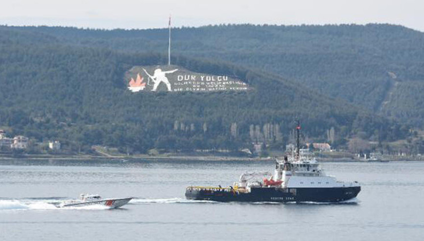 Rus askeri römorkörü Çanakkale Boğazından geçti