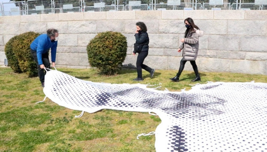 Atatürkün Conkbayırındaki fotoğrafını 111 metrekareye nokta nokta işlediler