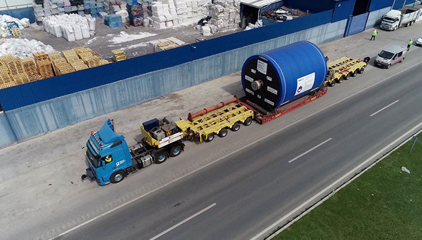 90 tekerlekli TIR, 147.5 tonluk yükünü 250 kilometre mesafeye 3 günde ulaştırdı