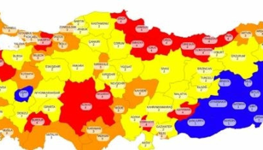 İllere göre haftalık koronavirüs vaka sayısı - Çok yüksek ve yüksek riskli iller açıklandı mı