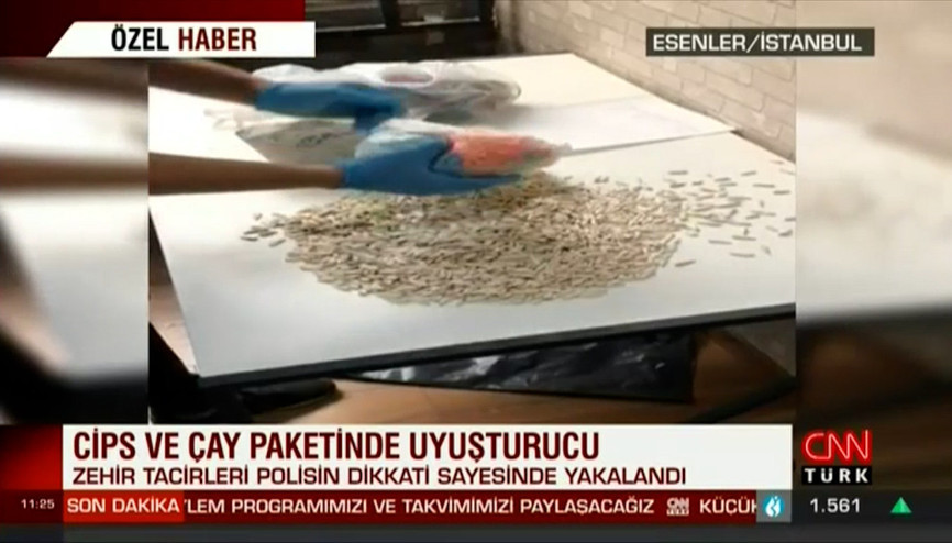 Cips ve çay paketinde uyuşturucu