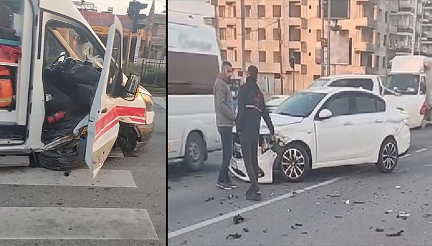 Hasta taşıyan ambulansla otomobil çarpıştı: 1 yaralı