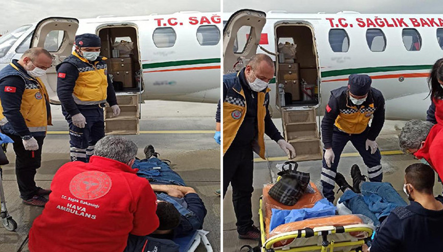 Kayserili genç, karaciğer nakli için ambulans uçakla Antalyaya sevk edildi