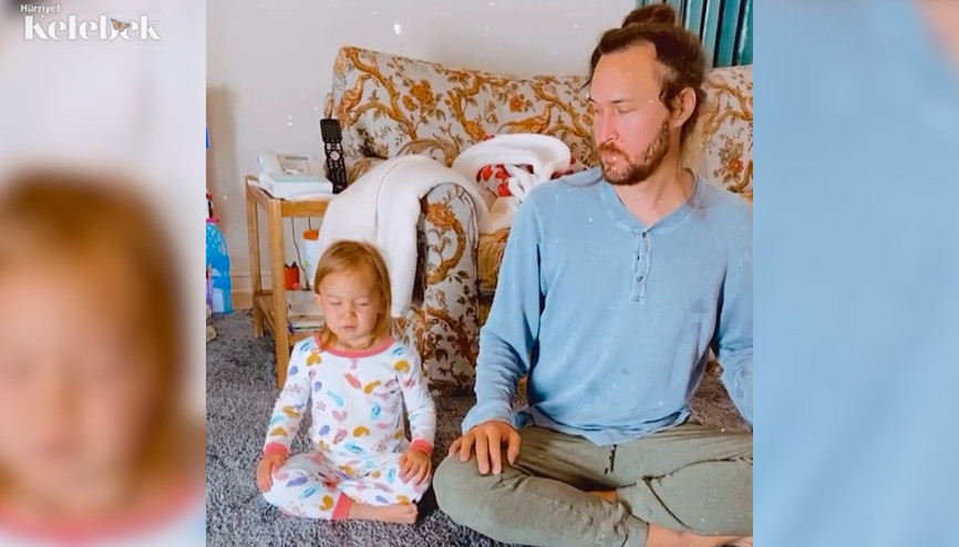 Kızım meditasyondan sıkılınca