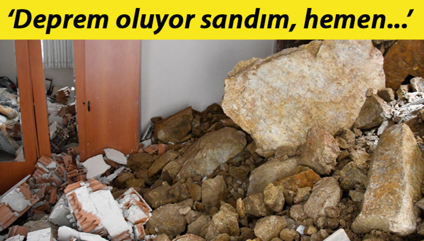Yamaçtan kopan kayalar mahalleliyi tedirgin ediyor