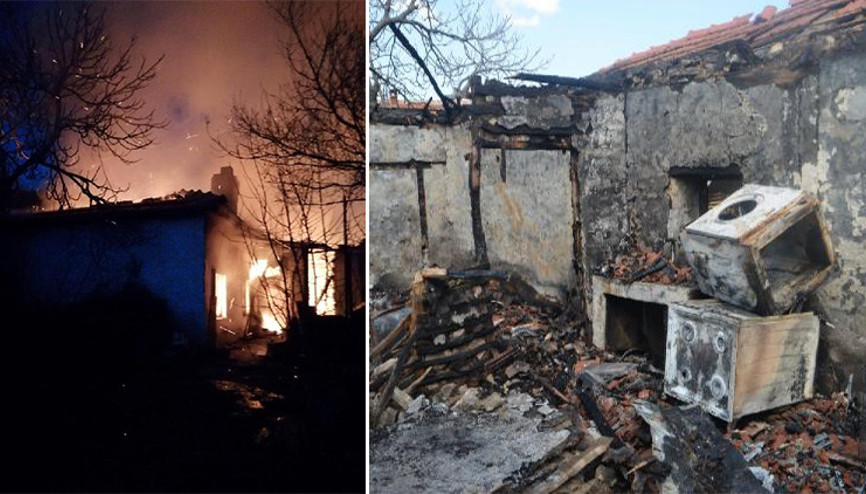 Engelli kardeşlerin yaşadığı ev yanarak küle döndü