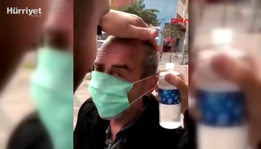Yaşlı adama zorla maske taktı, sosyal medyada tepkiler yağdı