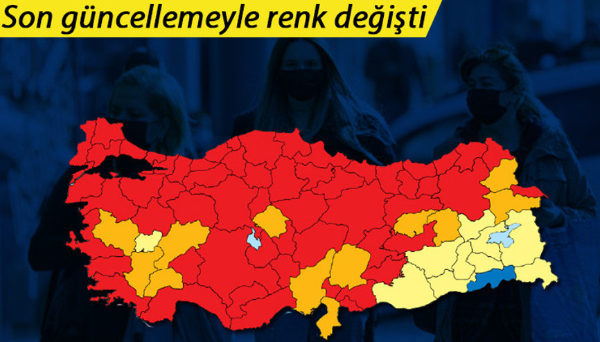 Türkiye koronavirüs vaka haritası güncellendi Mavi il kalmadı, İstanbulda kâbus gibi artış