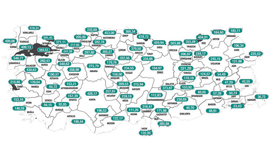 Haritada mavi il kalmadı, 69 il kıpkırmızı