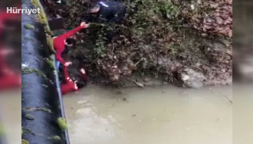 Köprüden ırmağa atlayan genç kız son anda kurtarıldı