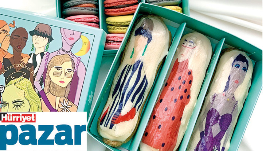 Hem tatlıların hem kadınların renkleri bu kutularda