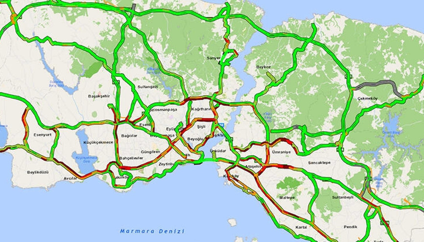 Kısmi kapanma öncesi İstanbul trafiğinde yoğunluk