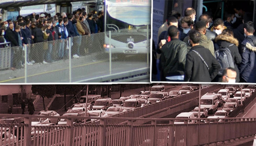 İstanbulda kısıtlamaya dakikalar kala aşırı yoğunluk İstanbulda kısıtlamaya dakikalar kala aşırı yoğunluk