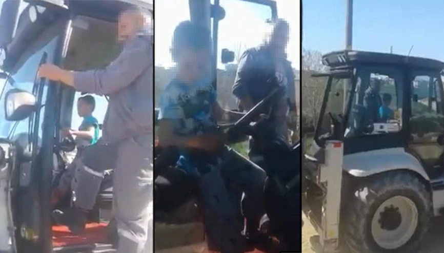 6 yaşındaki oğluna iş makinesi kullandıran operatöre soruşturma