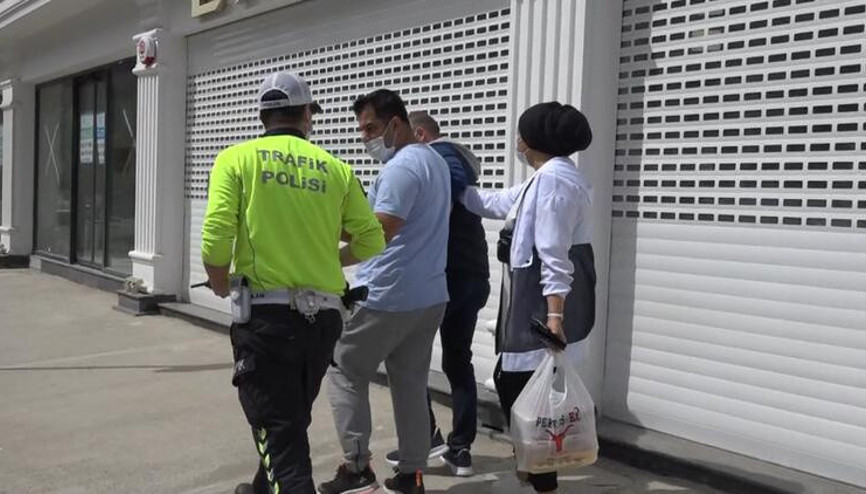 Kısıtlamaya uymayan çift polise tepki gösterdi