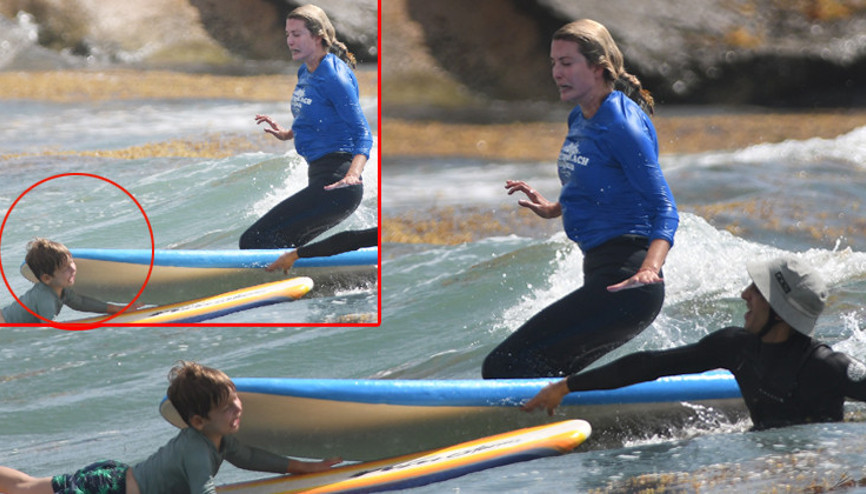 Eli ayağı boşaldı: Sörf tahtasıyla oğlunun yüzüne çarptı