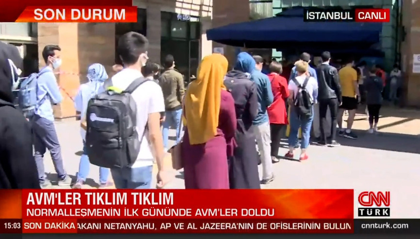 Tam kapanma sonrası AVMler tıklım tıklım