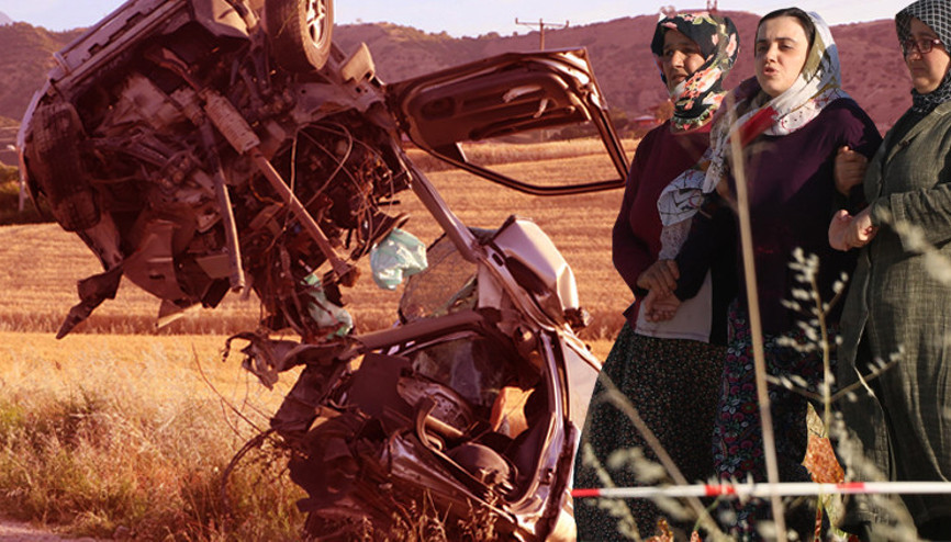 Direğe çarpan cip ikiye bölündü, enişte ile kayınbirader öldü