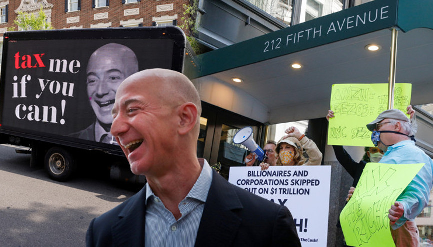 Dünyanın en zengin kişisine şok Evinin önünde protesto ettiler